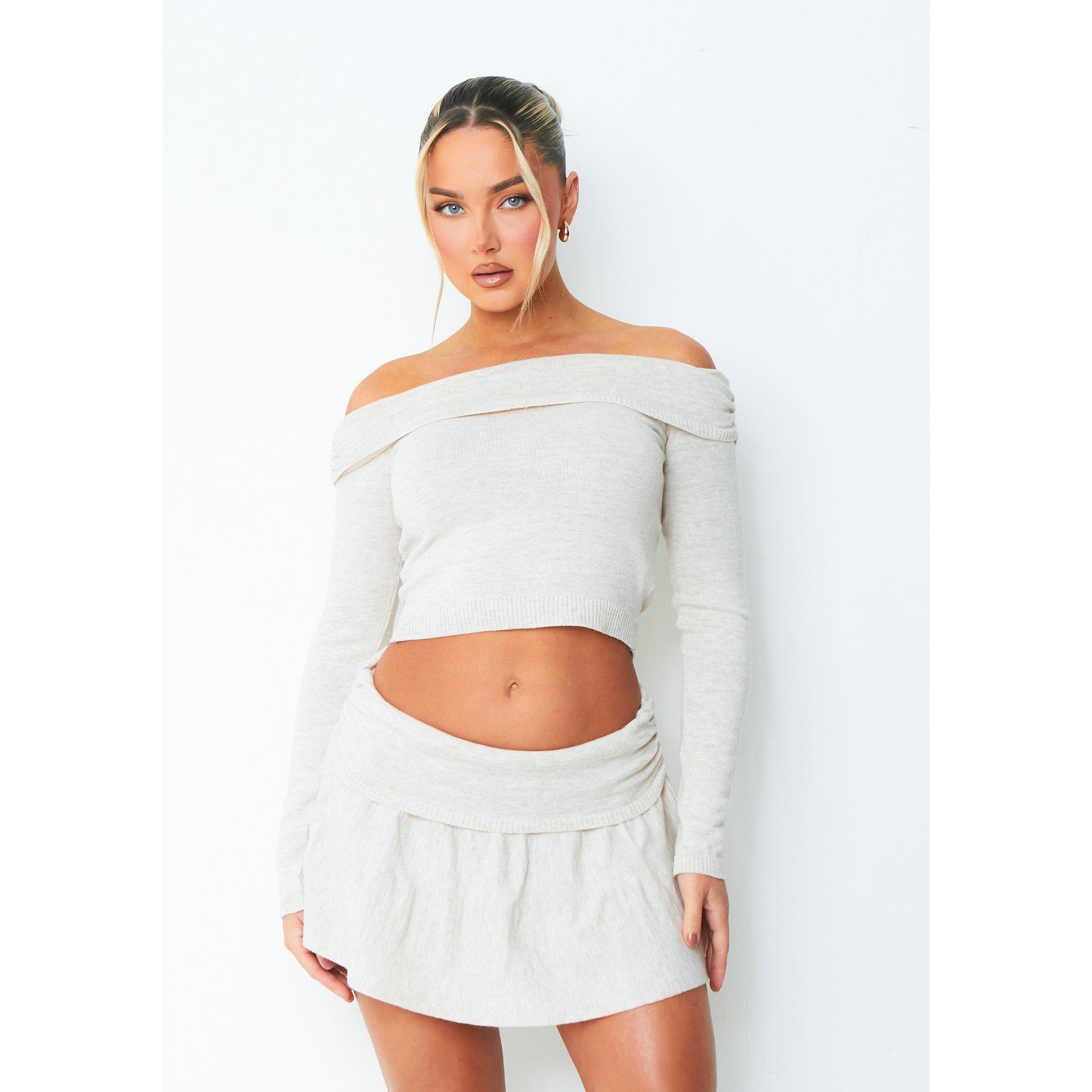 Missy Empire ME Ruched Fold Over Top