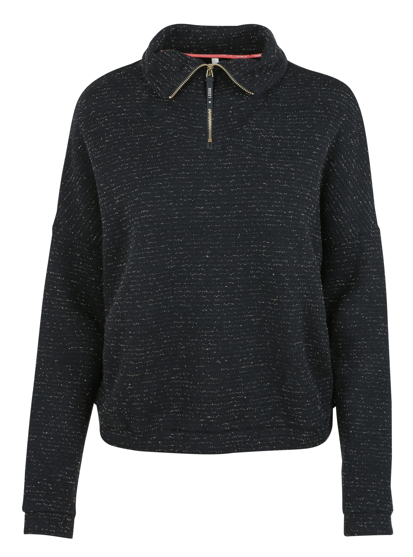 Sweat oversize col montant en coton mélangé | Noir