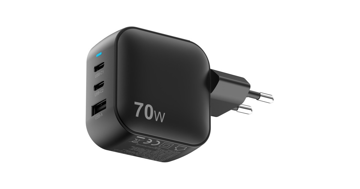 Sitecom70W GaN Power Delivery Wall Charger  (Zwart)
