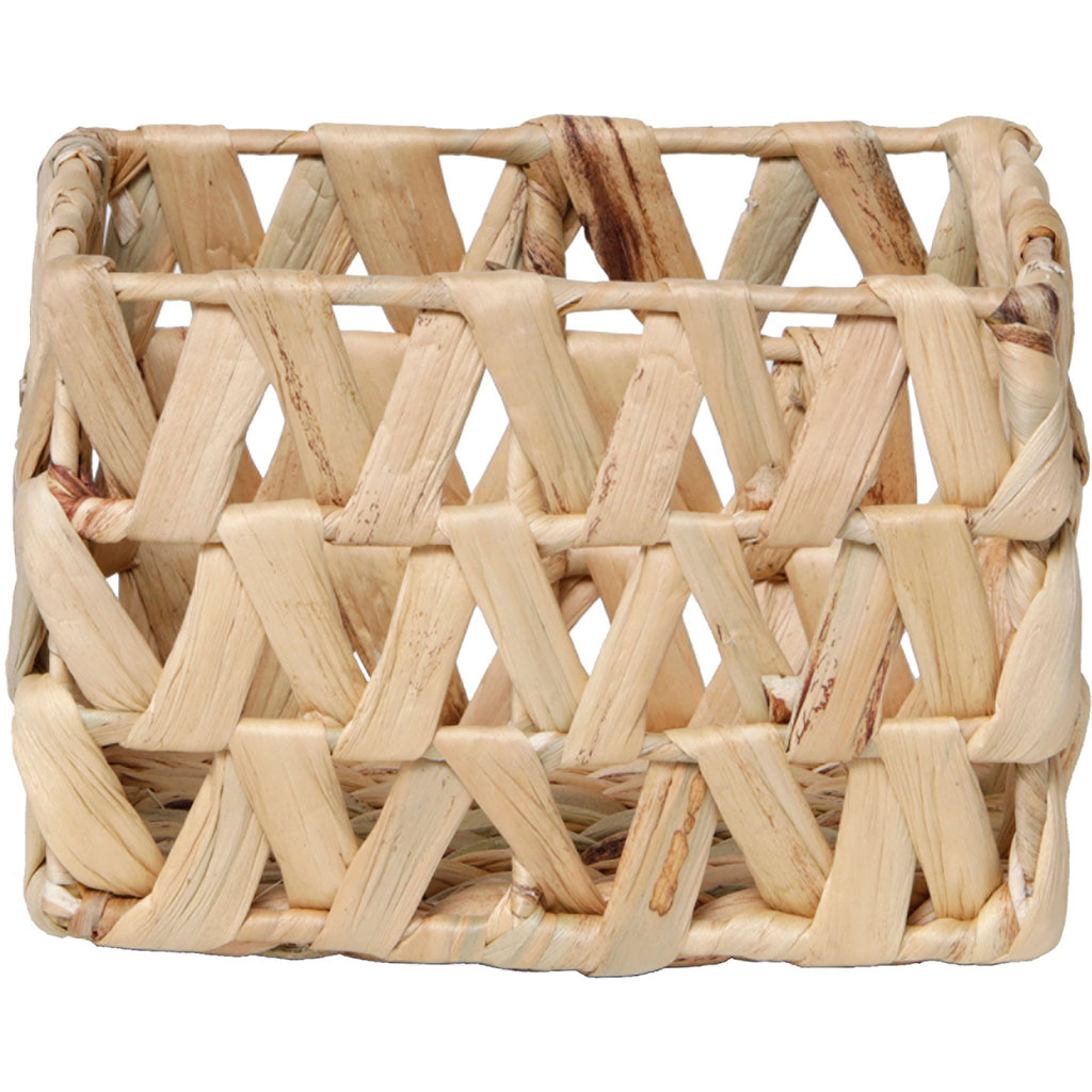 Panier évasé avec poignées jacinthe tressée naturel 18x12x15cm
