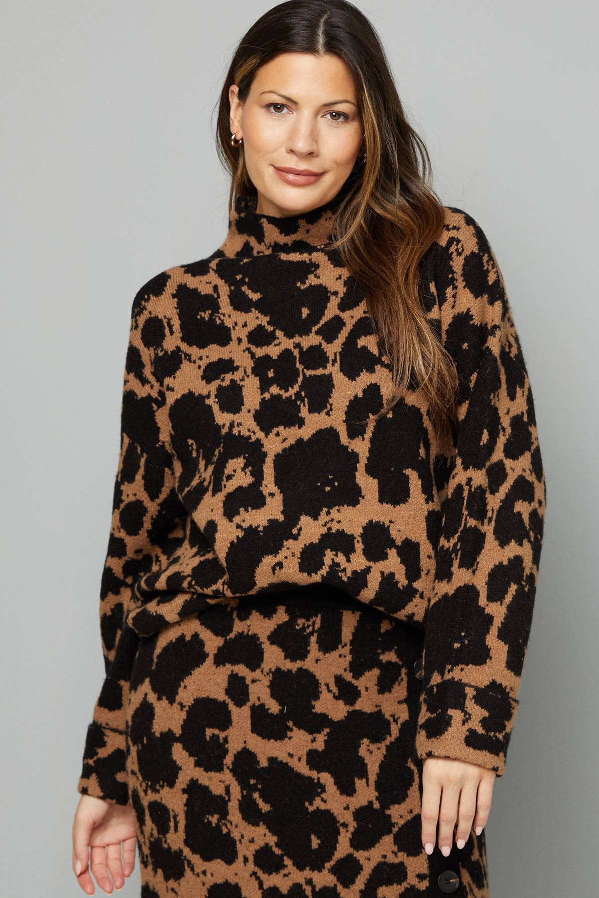 Wallis synthétiquell Jacquard Léopard Oversize Coordonné