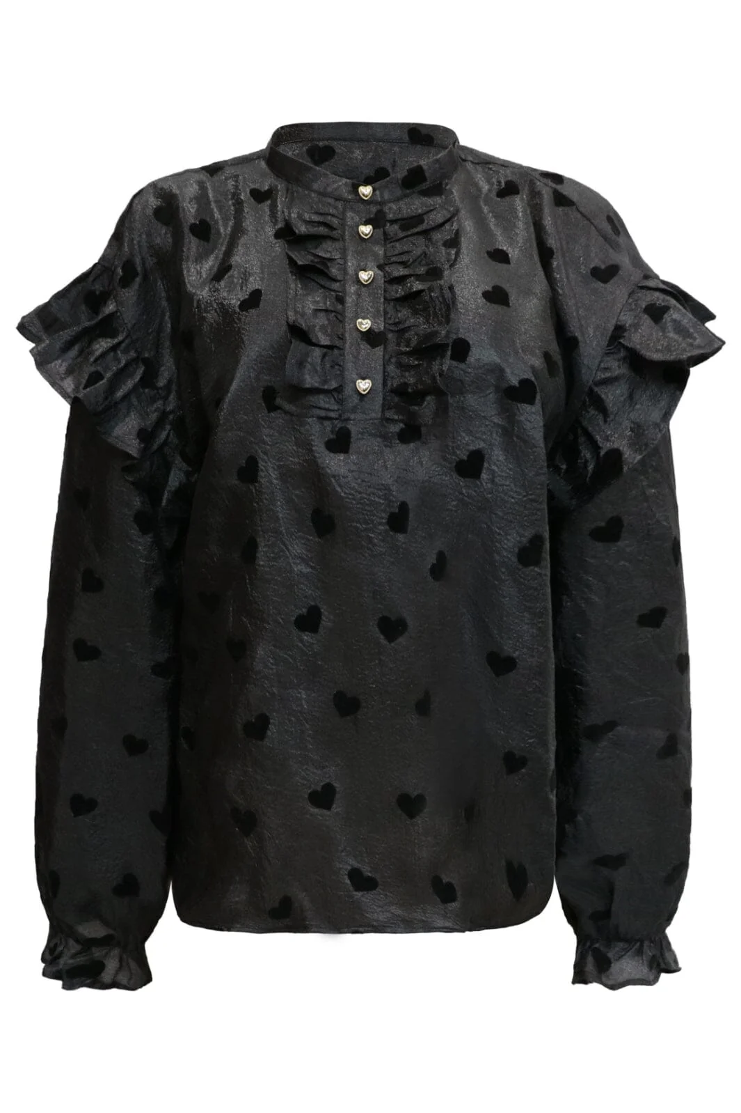 Liberte Tia-Ls-Frill Blouse black heart
