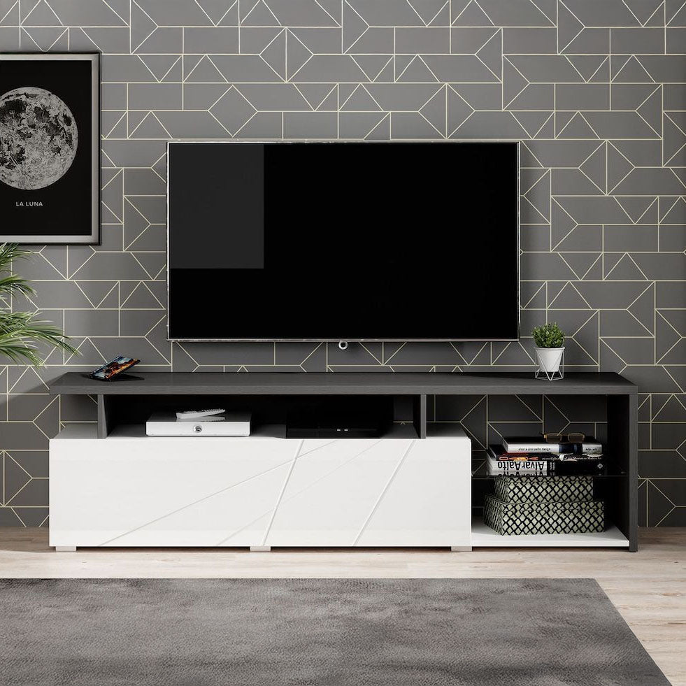 Colin - TV-Meubel - Wit/zwart - 170 cm