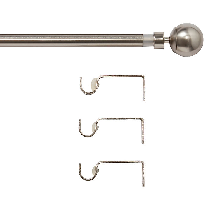 Kit de tringle à rideau extensible double embout boule Athens GoodHome 200/330 cm Ø19mm gris