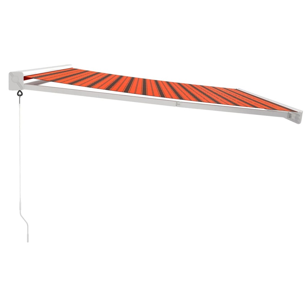 Auvent rétractable orange et marron 4x3 m tissu et aluminium
