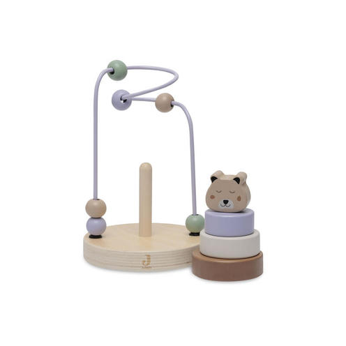Tour d'empilage en spirale en bois Jungle jambo - Biscuit - JOLLEIN