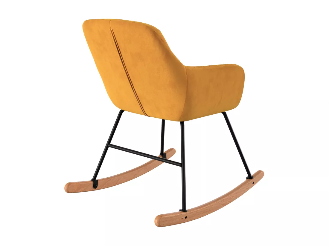 Rocking-chair en velours jaune - Isola