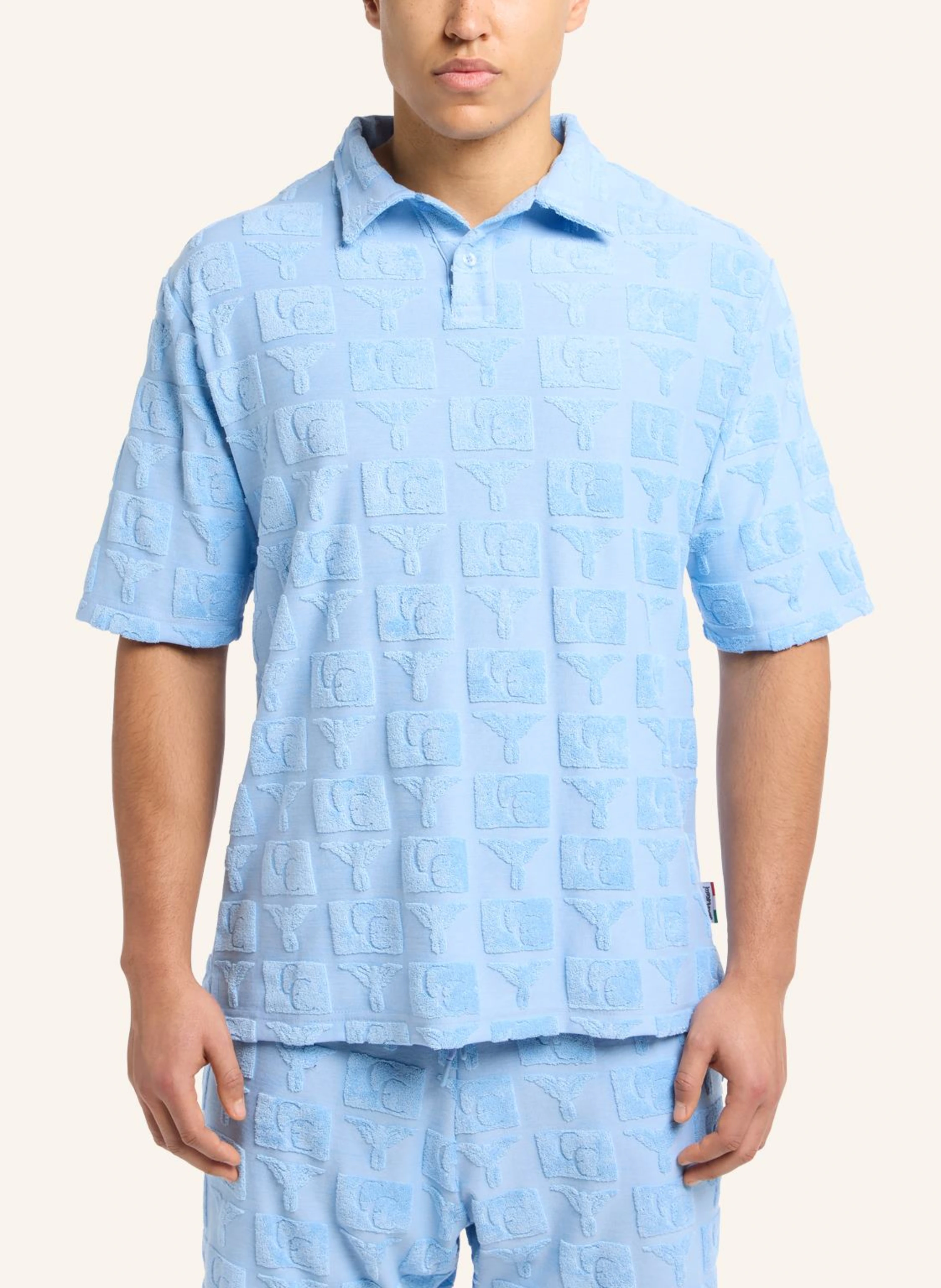 CARLO COLUCCI Oversize Poloshirt mit Frotteeinsätzen ECHNER