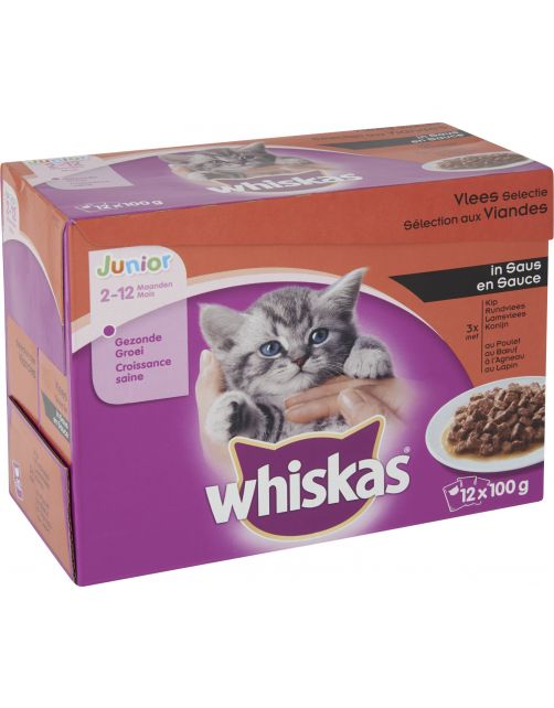 Whiskas Multipack Maaltijdzakjes Junior 100 g - Kattenvoer