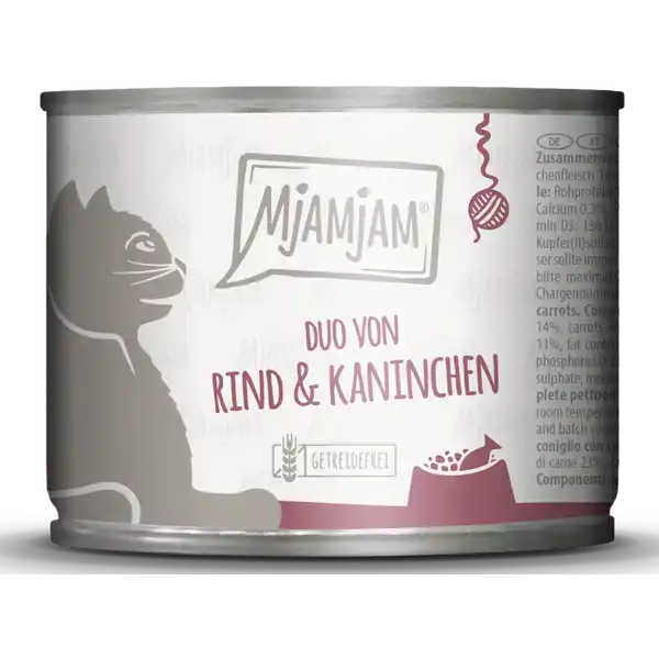 Duo von schmackhaftem Rind & Kaninchen an Möhrchen 200g