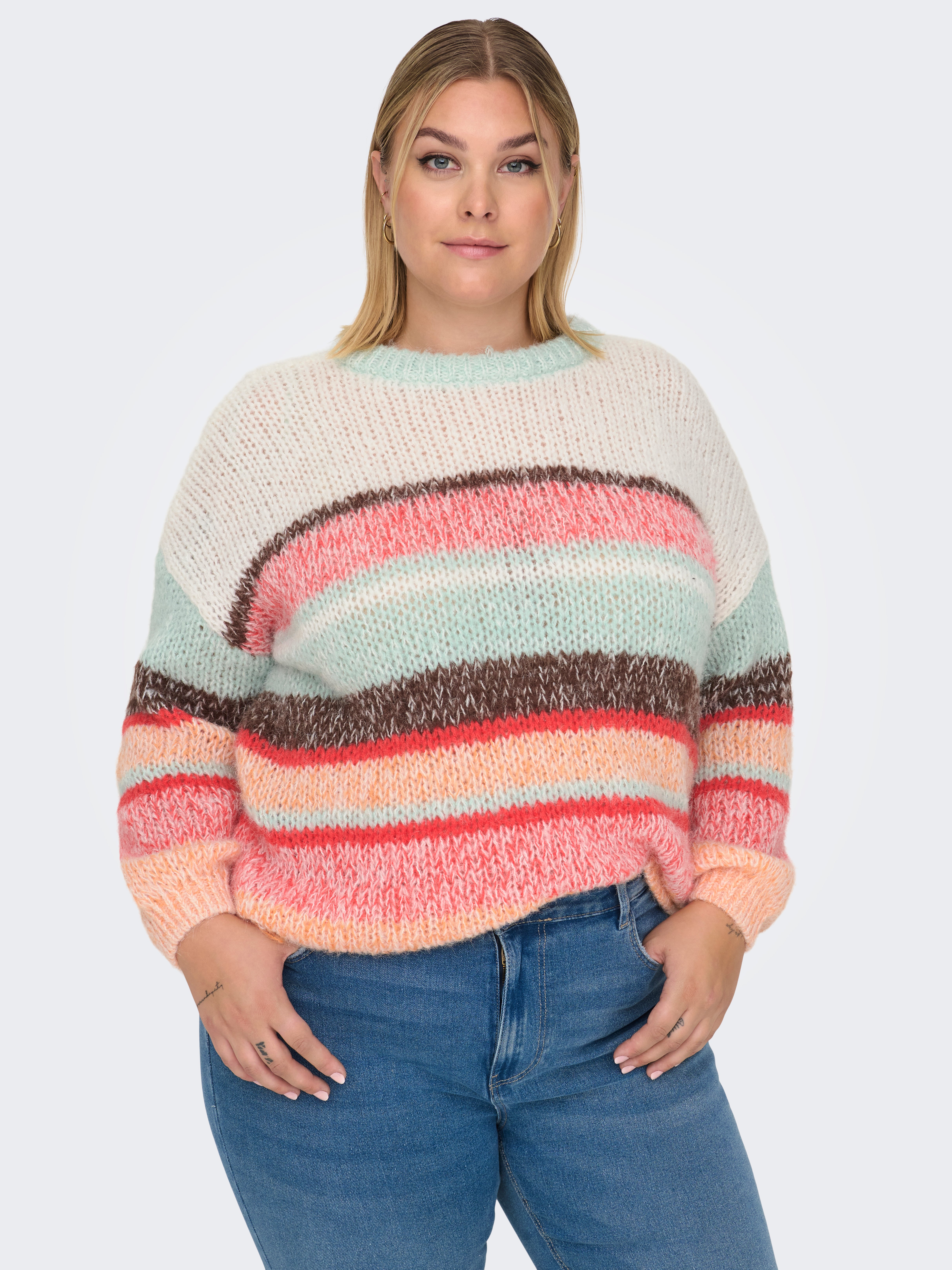 CARALYSSA Strickpullover Aqua Gray