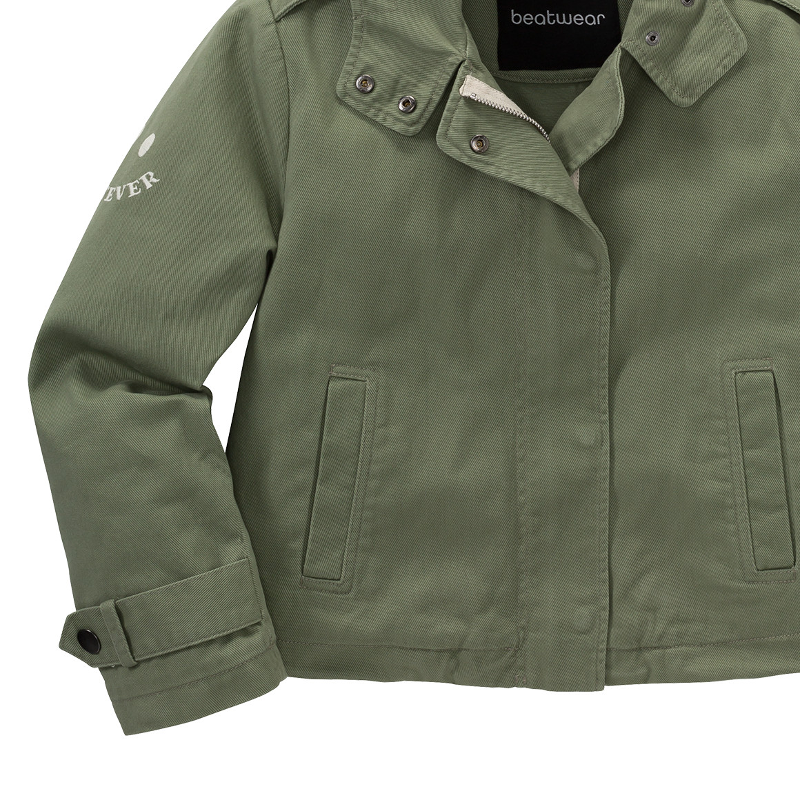 Beatwear Mädchen Parka mit Stickerei oliv