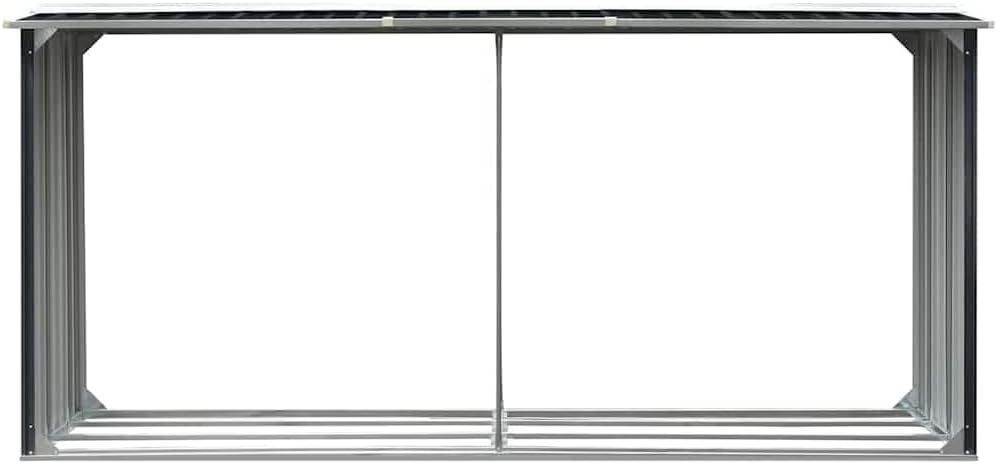 vidaXL Brennholzlager Kaminholzunterstand Brennholzregal Brennholzunterstand Kaminholzständer Holzlager Verzinkter Stahl 330x92x153cm Anthrazit