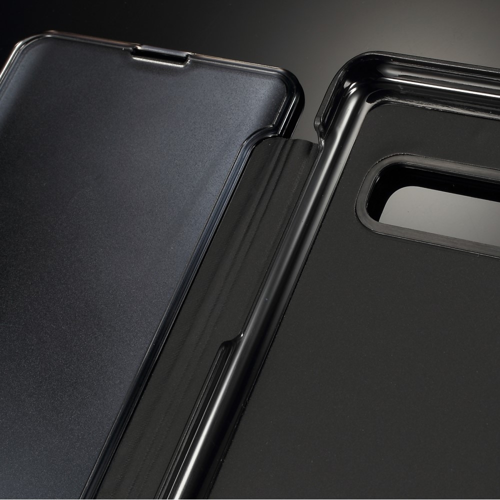 Samsung Galaxy S10 Clear View Standing Flip Cover Tasche - Schwarz