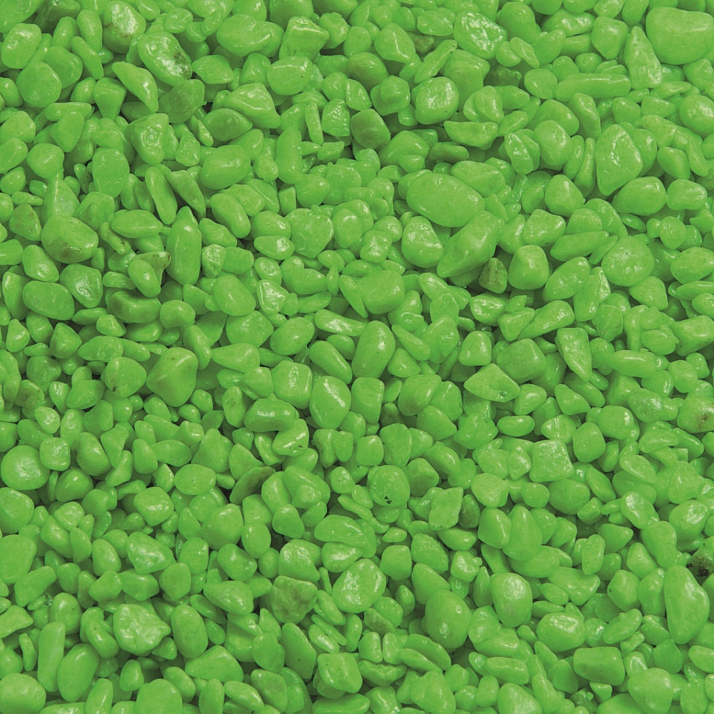 Gravier neon vert 1 kg pour aquarium.