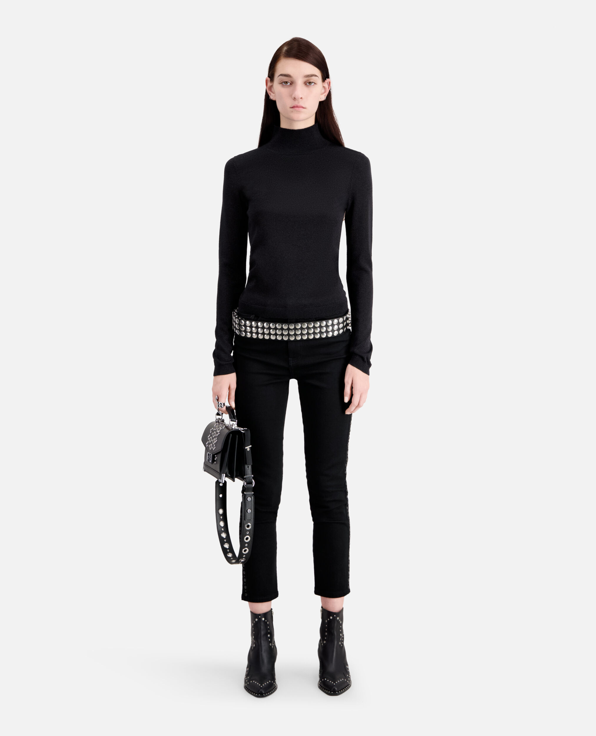 Black glitter effect sweater
