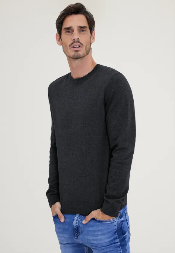 Softer Mouliné Pullover - storm grey melange