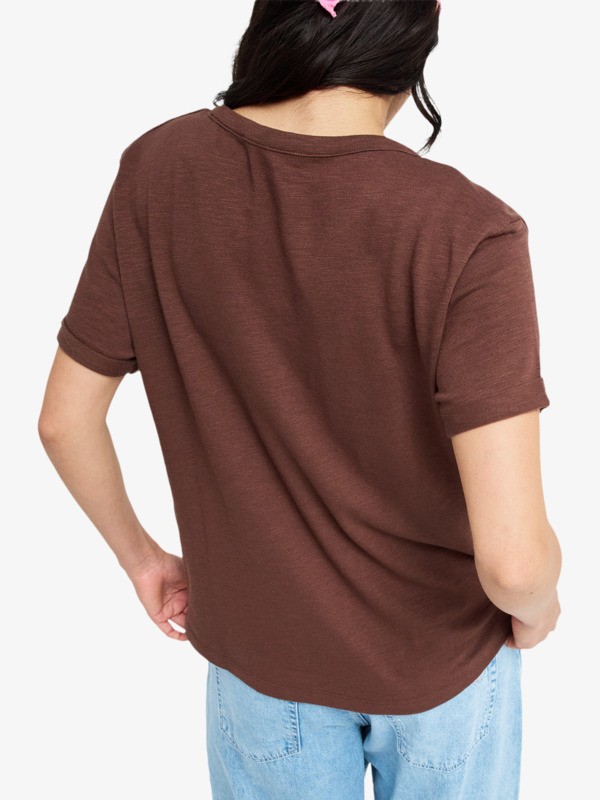 Oceanwave Regular Slub T-Shirt à manches courtes Marron Femme