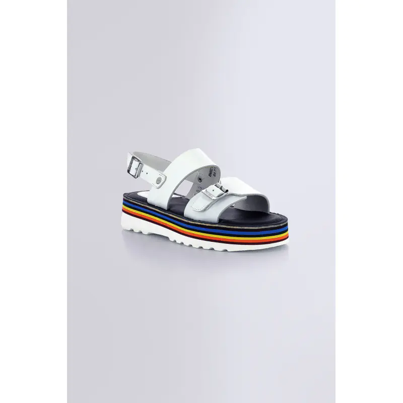 KICK HIGHLIGHT BLANC SEMELLE MULTICOLOR SANDALES Cuir Femme