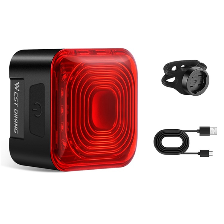 1100mAh Wiederaufladbares USB Fahrrad Rücklicht Velo LED Bremssensor IP55 - Schwarz
