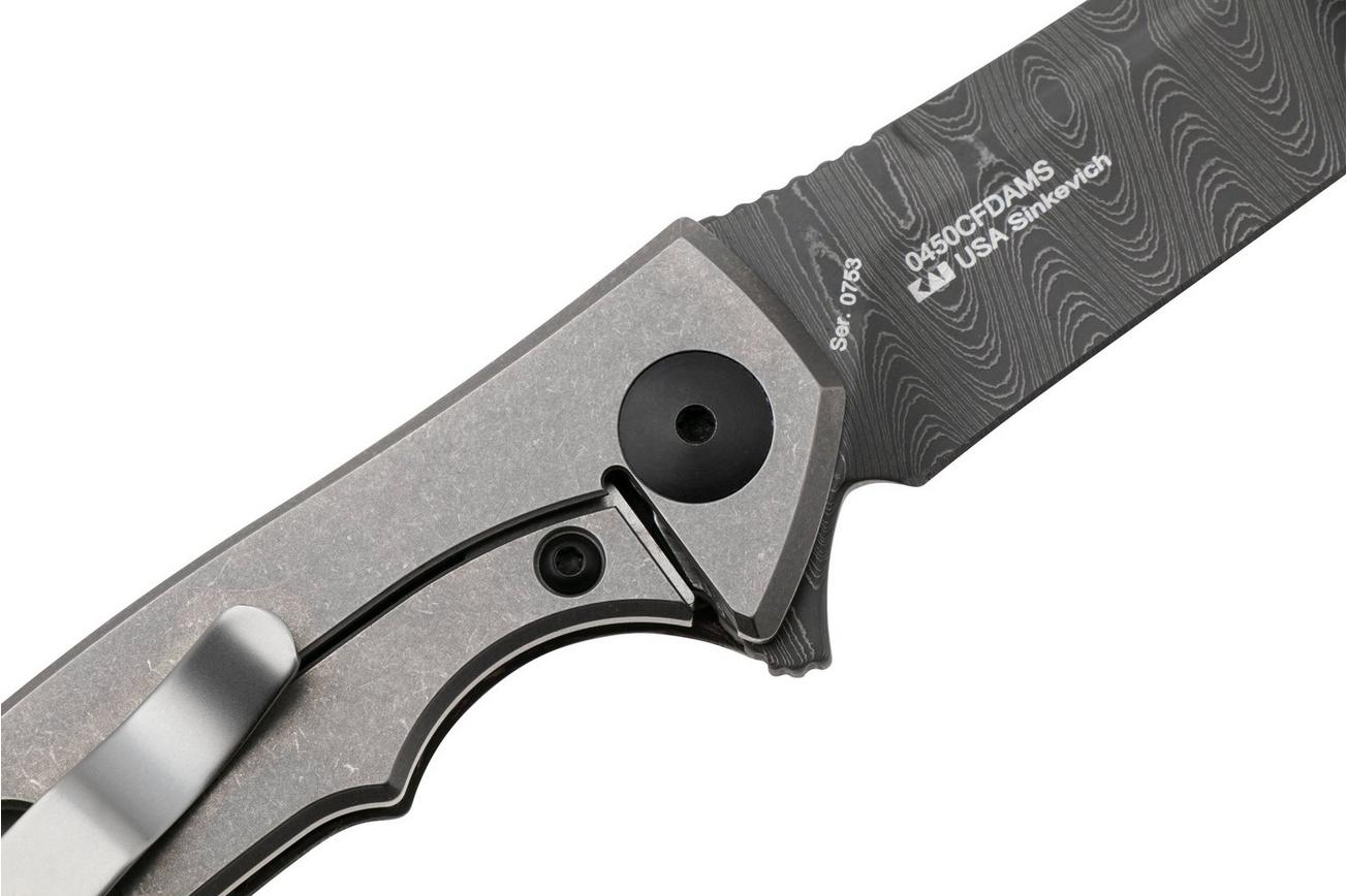 Zero Tolerance 0450CFDAMS Limited Vegas Forge Damascus, Marble Carbon Fiber, zakmes