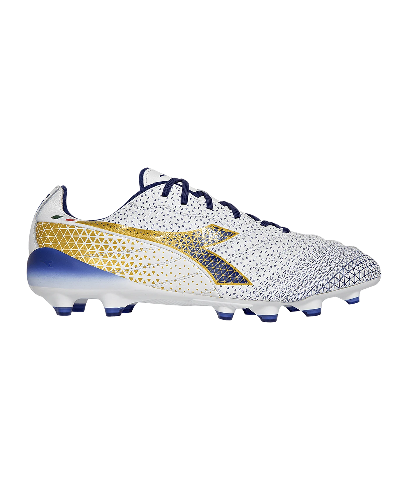 Diadora Brasil Elite Tech Italy FG Weiss Blau Gold FD0953