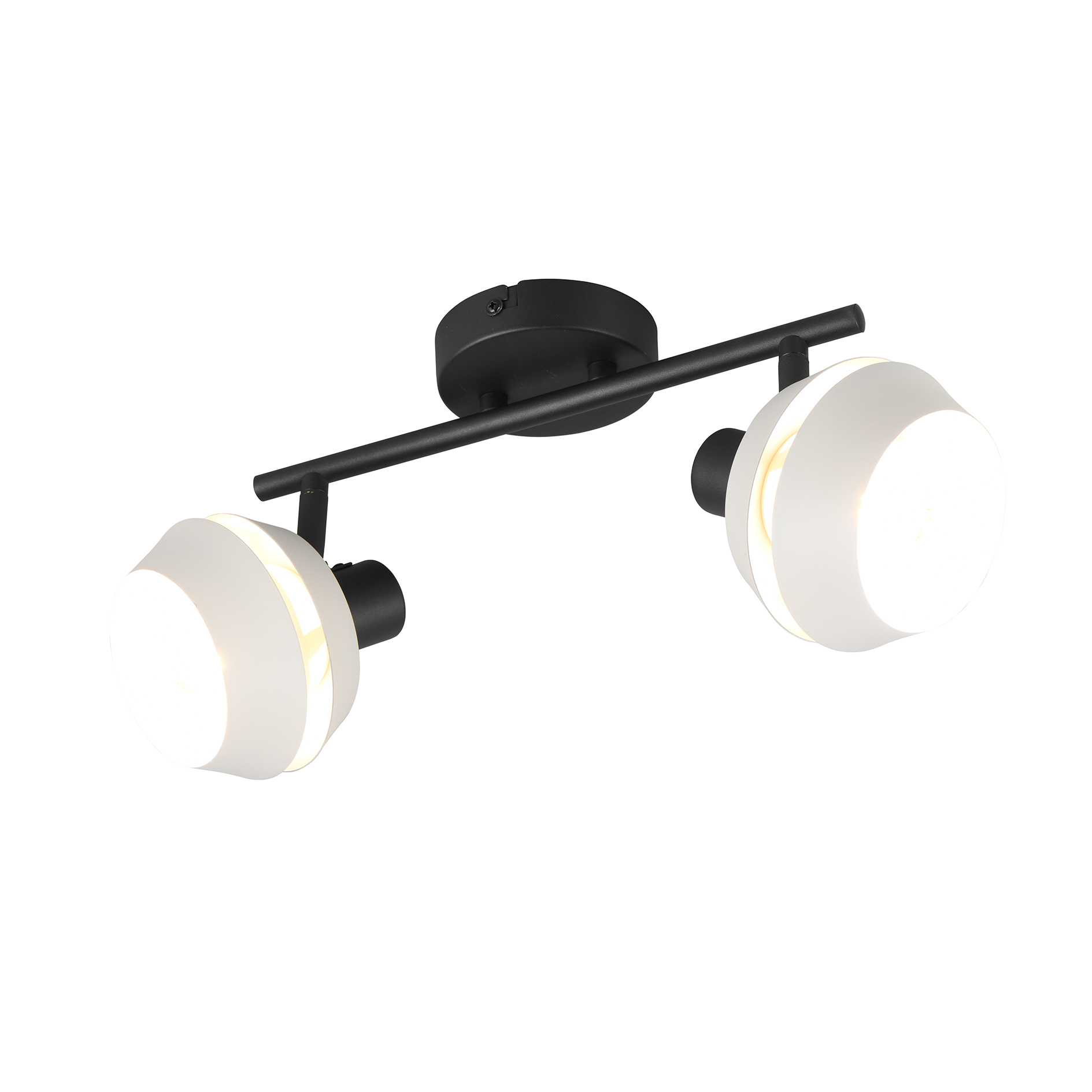 Spotbalken - schwarz matt-warm grey - 2-flammig