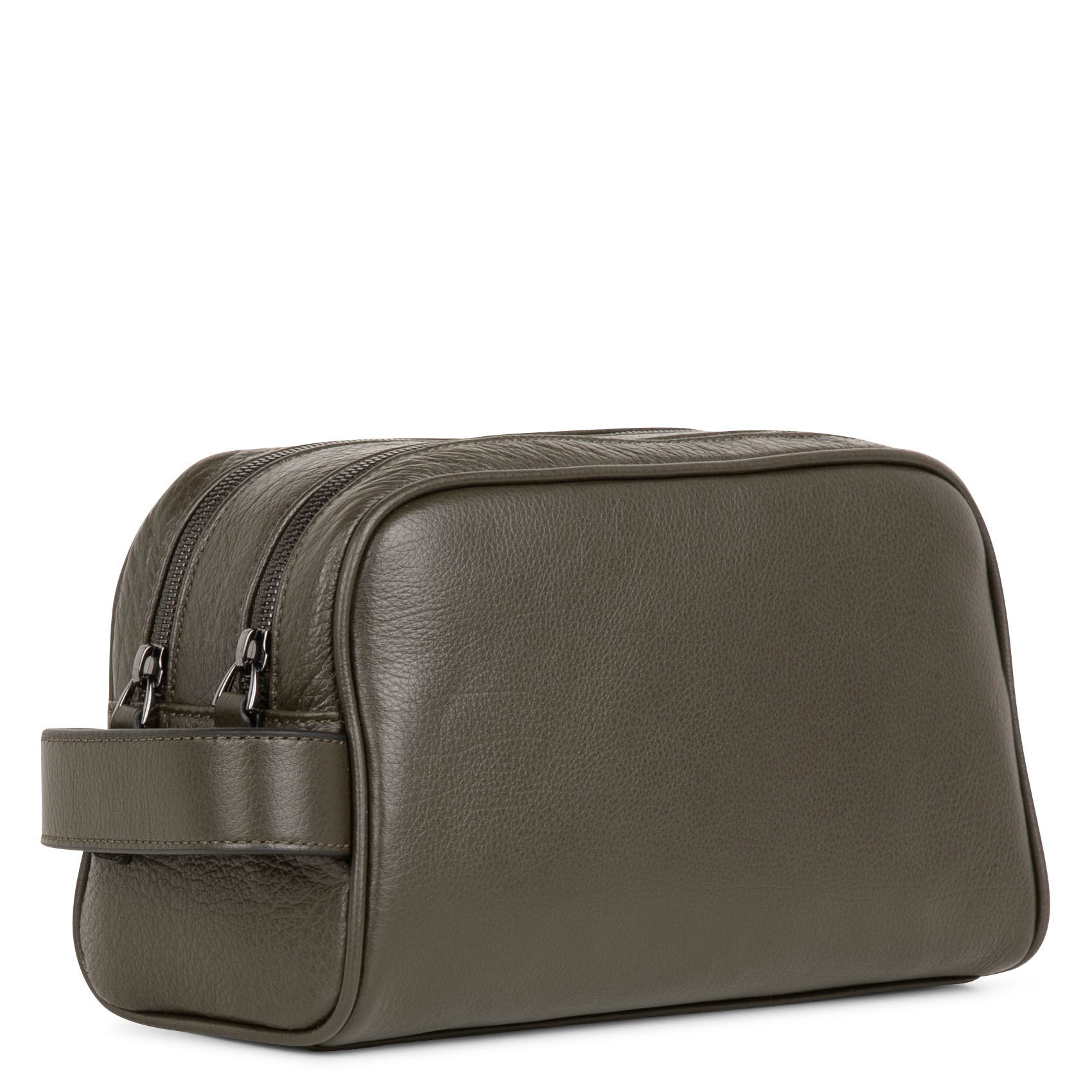 Trousse de toilette en cuir | Kaki