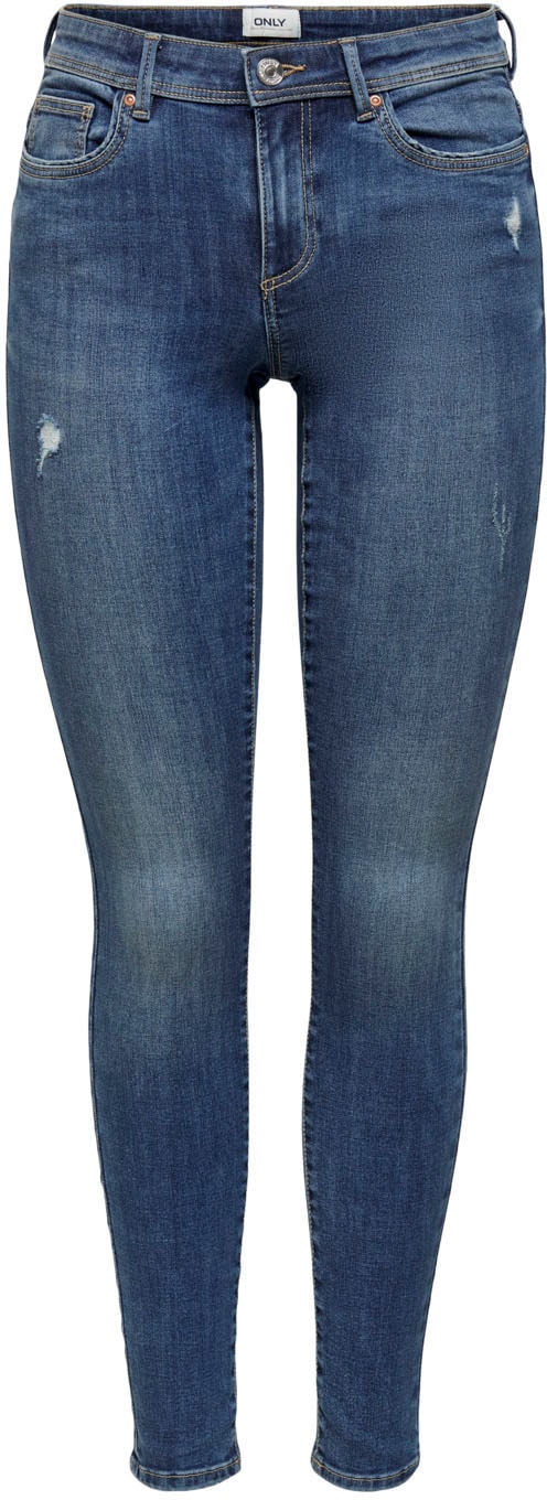 ONLY Skinny-fit-Jeans »ONLWAUW – Skinny-Jeans mit Destroyed-Effekt und Stretch«, skinny fit, modisch, Denim, Baumwollmischung