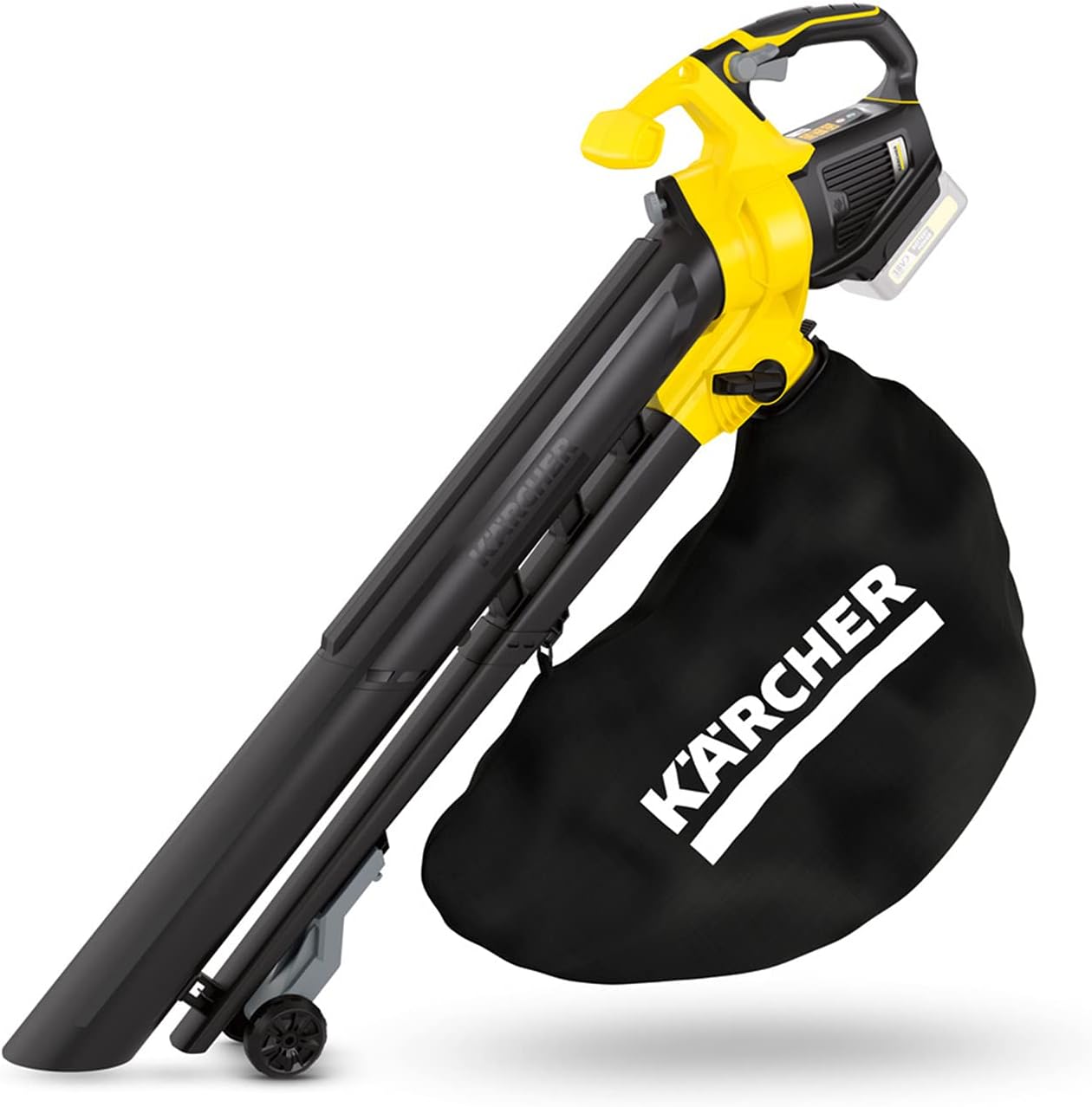 Kärcher 18 V Akku-Laubbläser und Laubsauger BLV 18-200 Battery, mit Mulchfunktion, Luftgeschwindigkeit:200 km/h, Fangsackvolumen: 45 l, Gewicht: 3,5 kg, verwendbar dem, ohne Akku