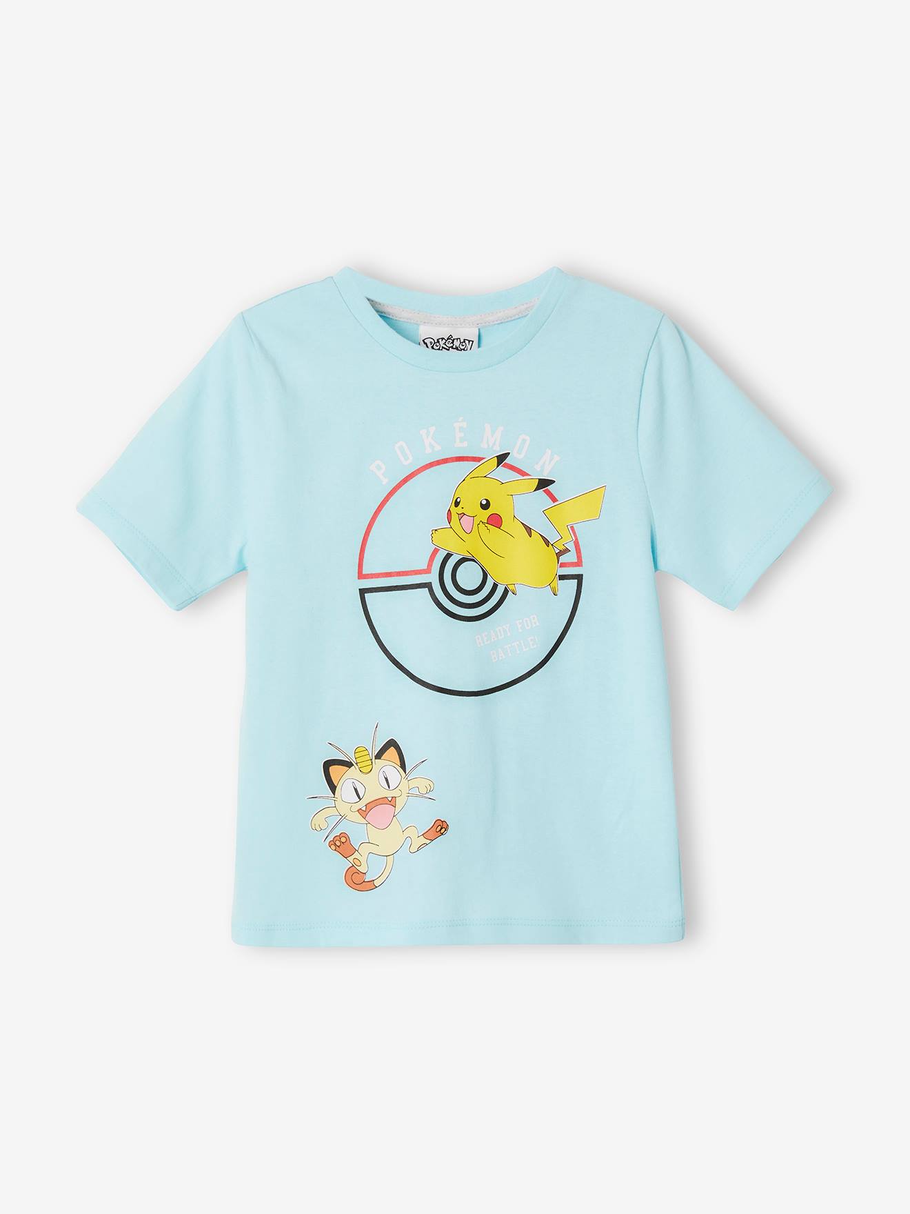 Pijama Pokémon® com shorts, azul médio, liso com estampas.