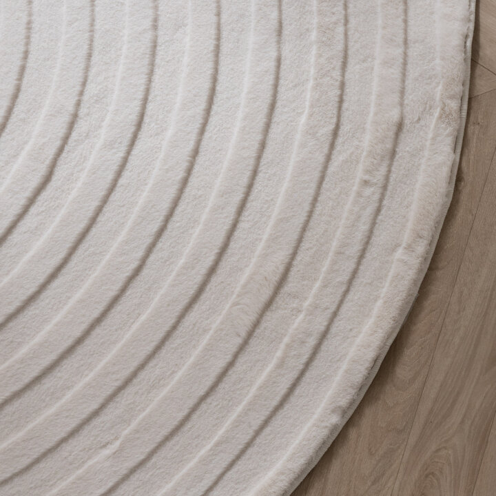 Organisch Vloerkleed - Flowy Arch Creme | Wasbaar