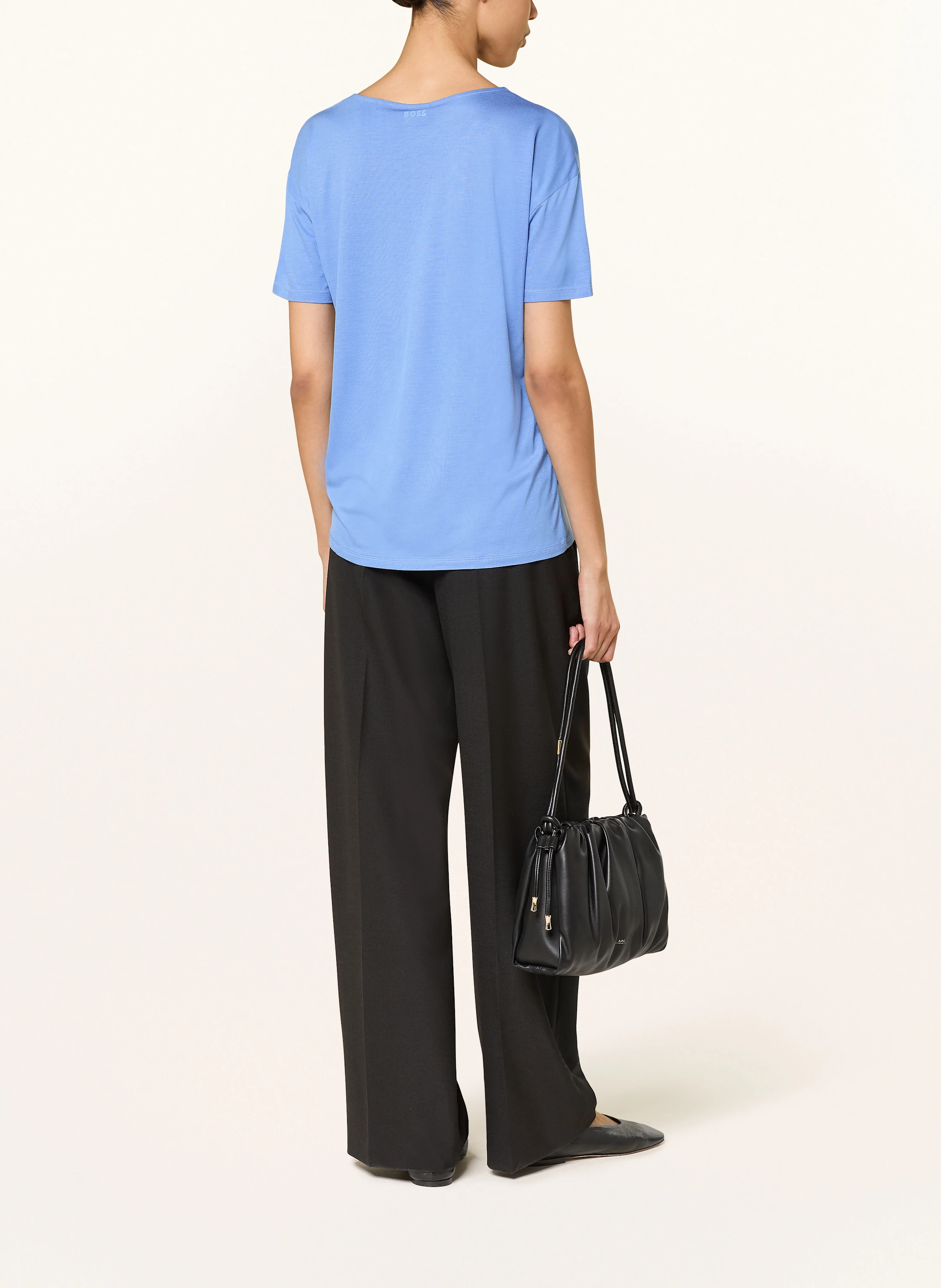 BOSS Blusenshirt ESANDY im Materialmix mit Seide