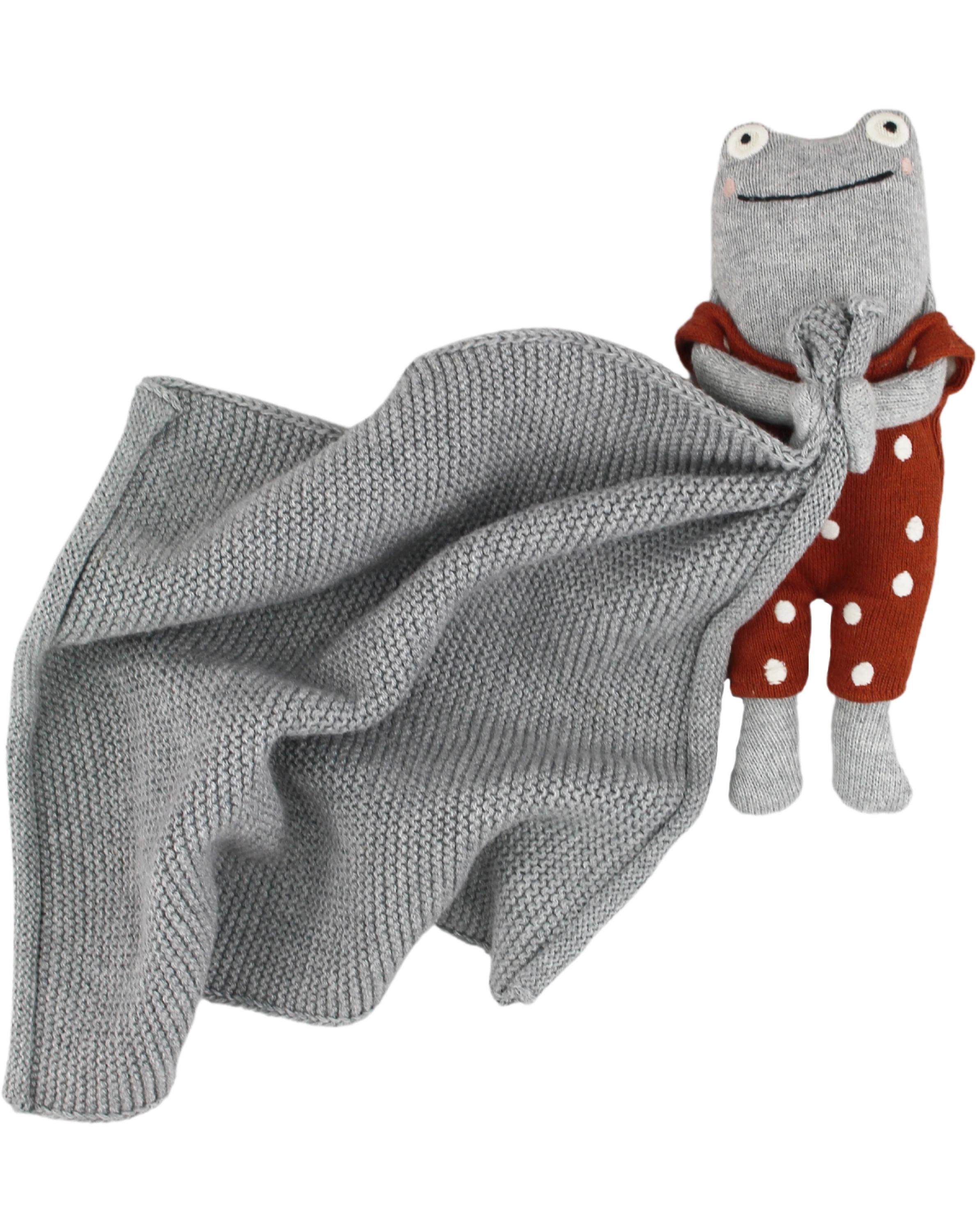 Schnuffeltuch FROSCH (25x25) in grau