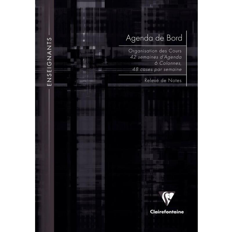 Agenda de bord enseignant 6 colonnes (48 cases/semaine) brochure souple A4 144 pages Couleur aléatoire - Assortis