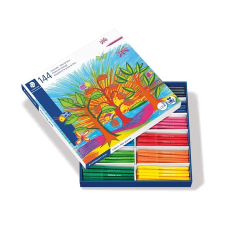 STAEDTLER® Schulbox Fasermaler Noris Club 144 Stück in 12 Farben