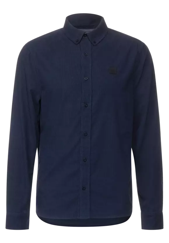 Button-Down Cordhemd - deep navy blue