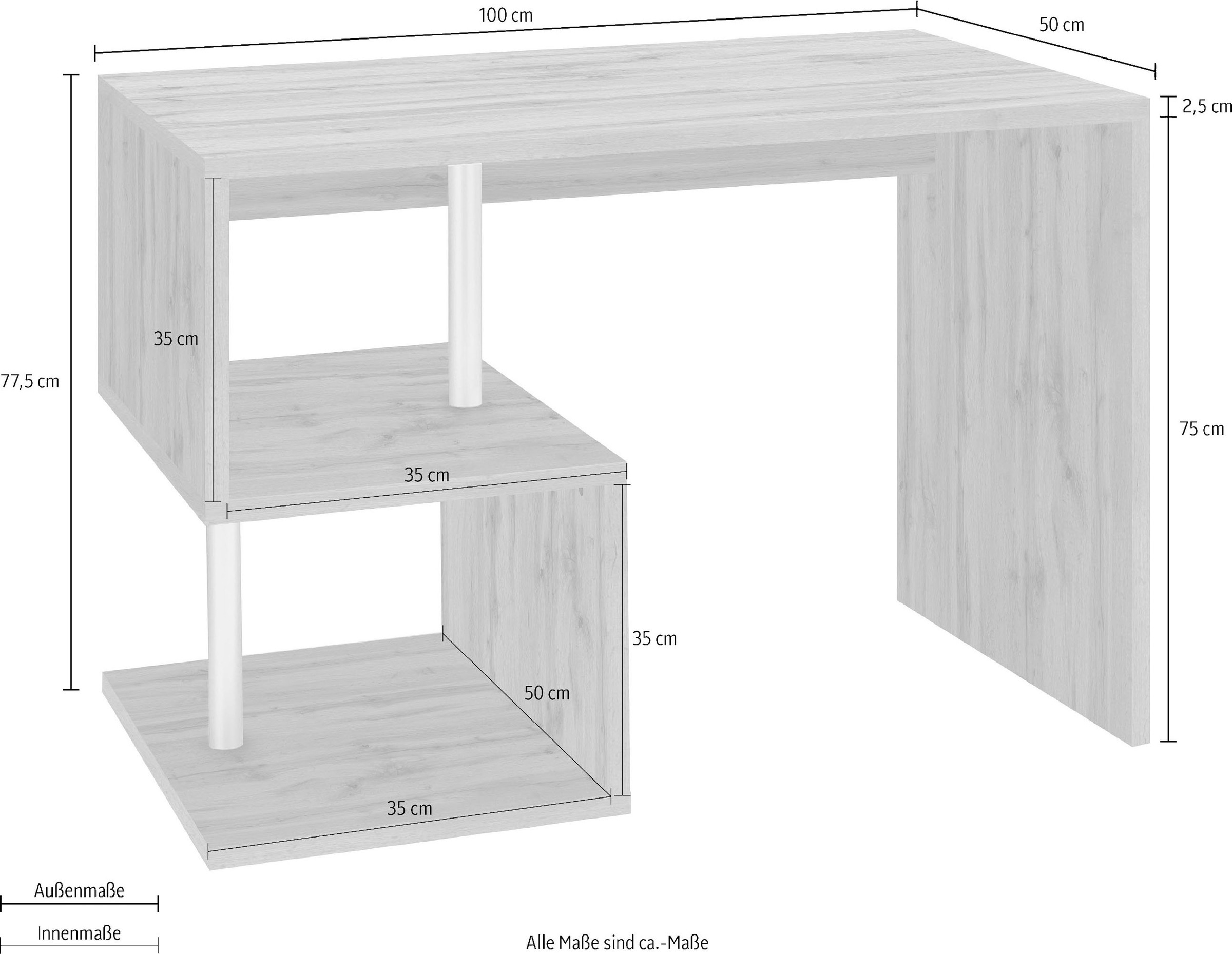 INOSIGN Schreibtisch »Esse, modernes Design« in verschiedenen Breiten, mit und ohne Monitoraufsatz, Made in Italy