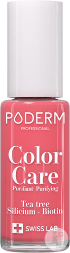 Poderm Vernis Color Care Tea Tree Purifie Les Ongles Jaunes Et Abîmés 273 Rose Corail 8ml