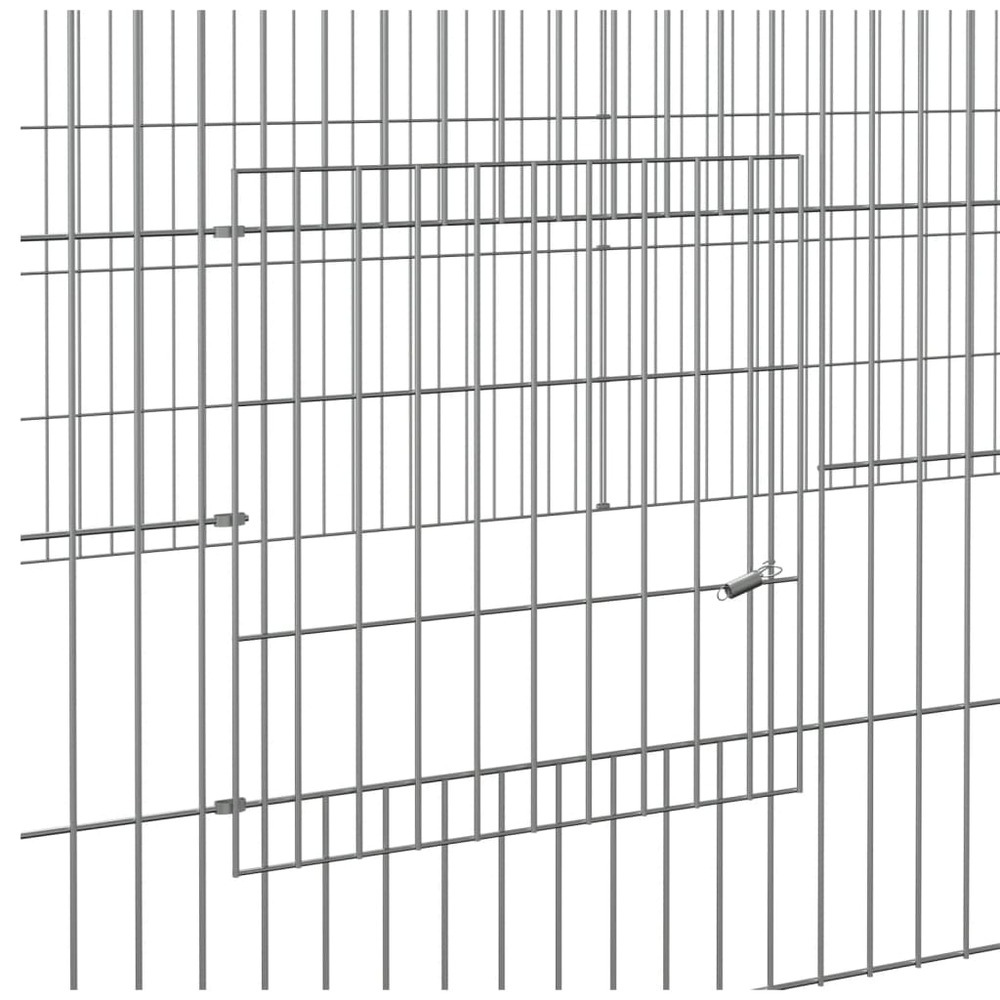 Cage à lapin 2 panneaux 220x110x55 cm fer galvanisé