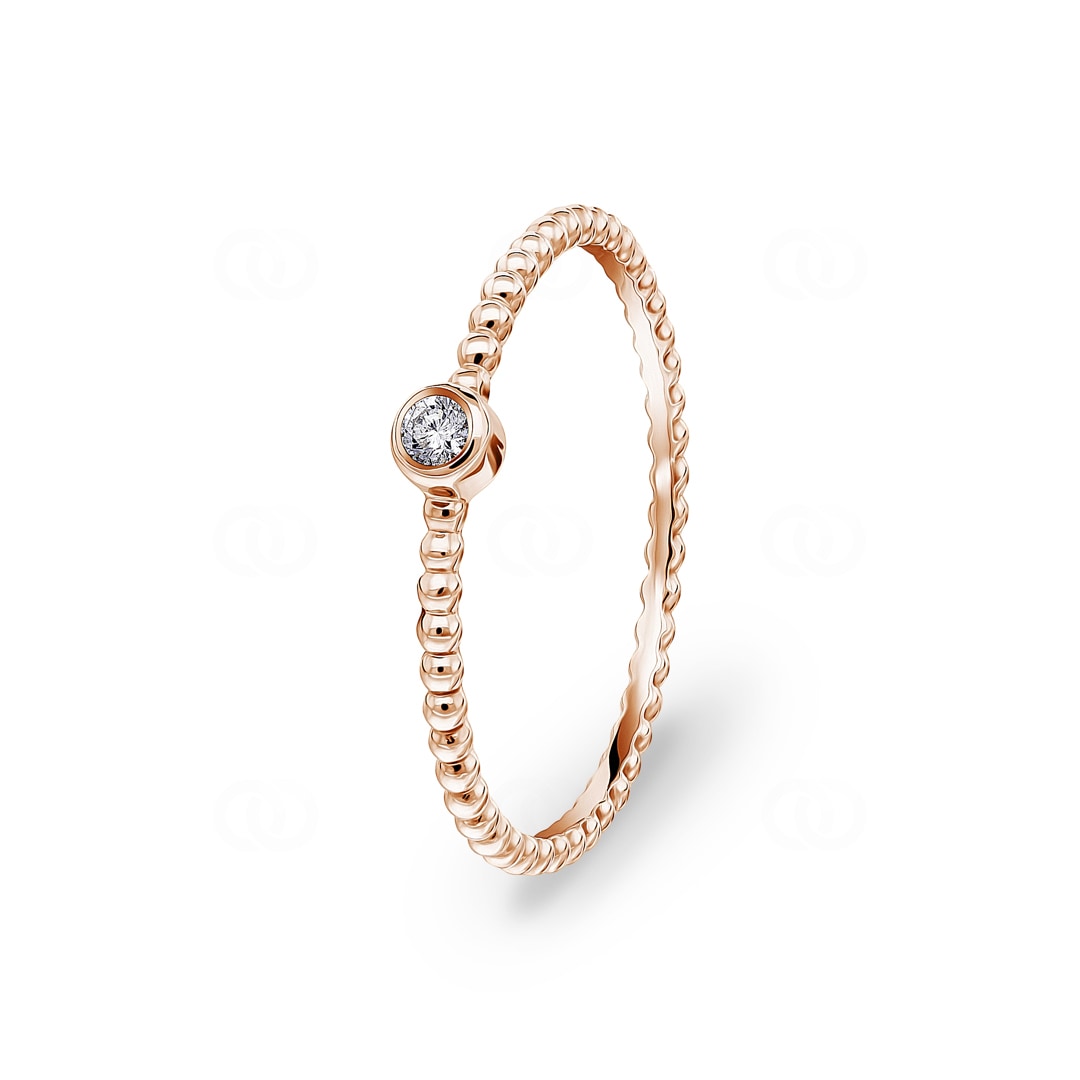 Damenring 750/18 K Roségold mit Diamant 0.03 ct H/si by CHRISTIAN
