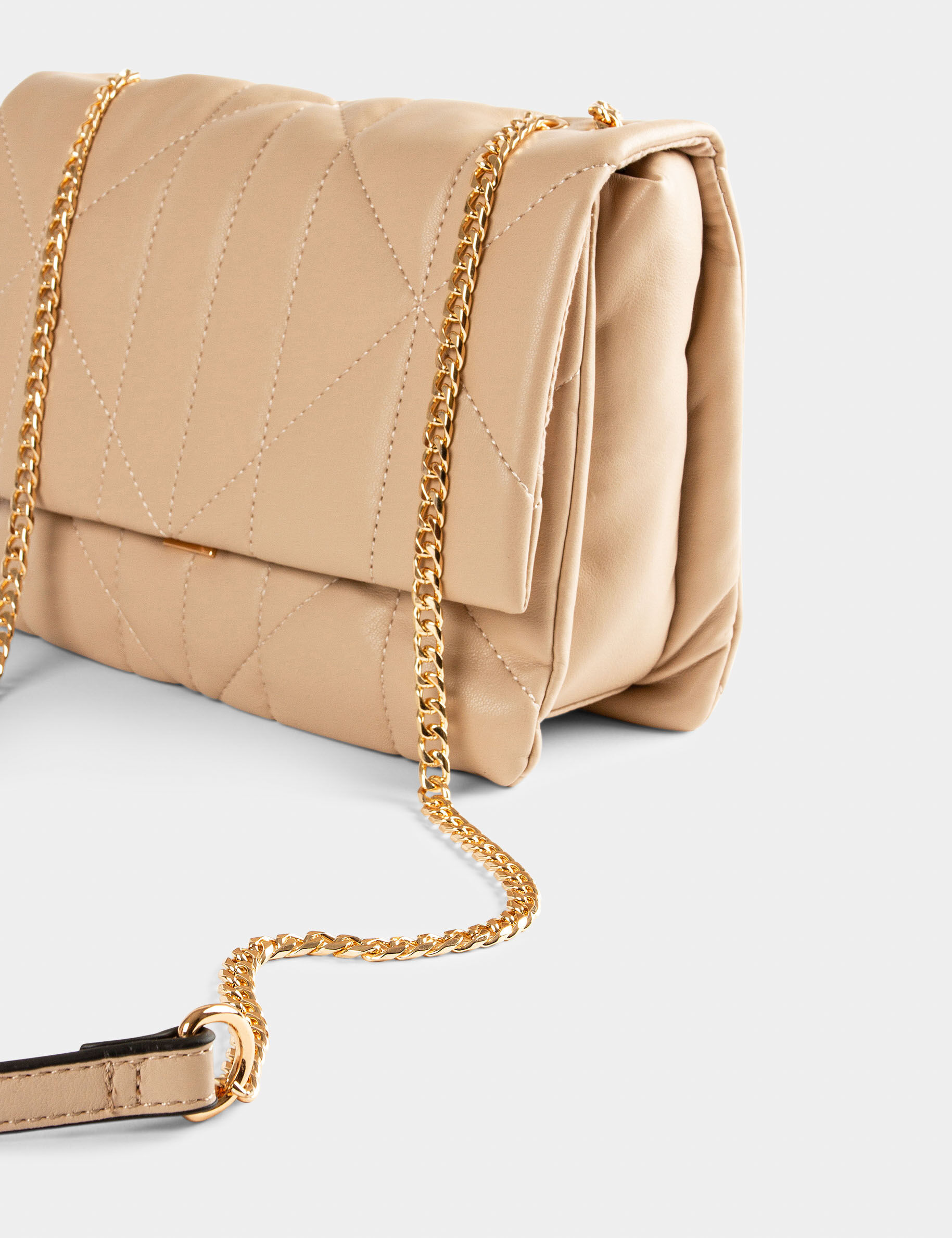 Sac pochette matelassé taupe femme - taupe