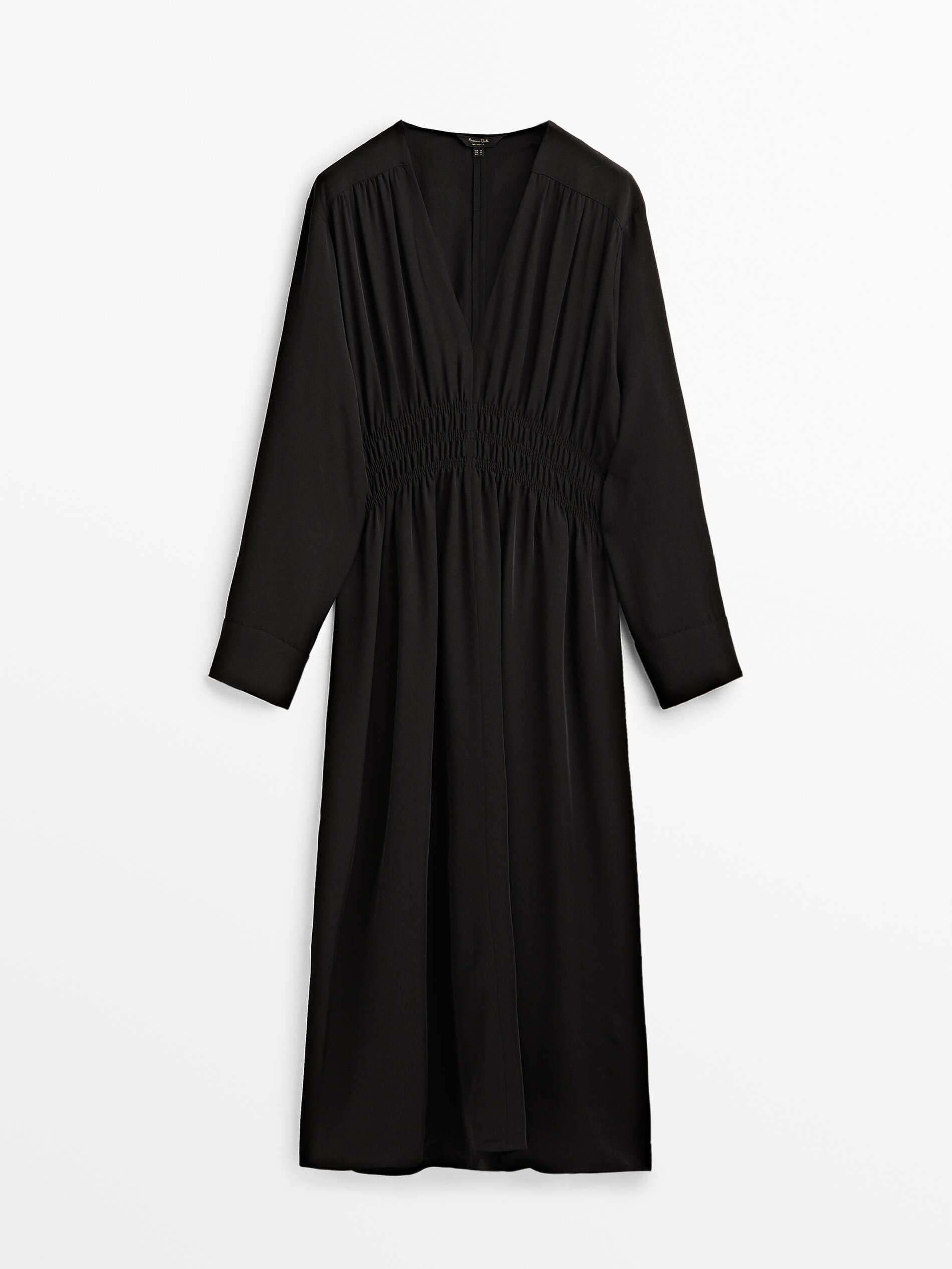 Vestido fluido com detalhe franzido - PETROLEUM