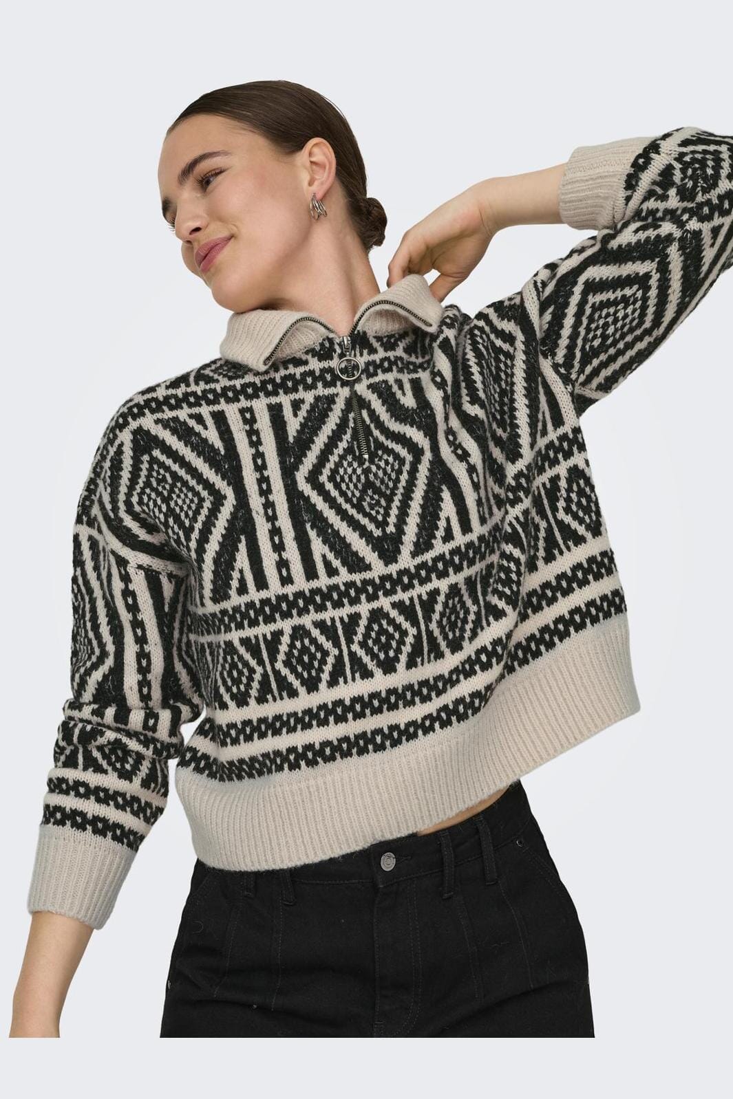Only Onlfelicia Ls Zip Pullover Knt