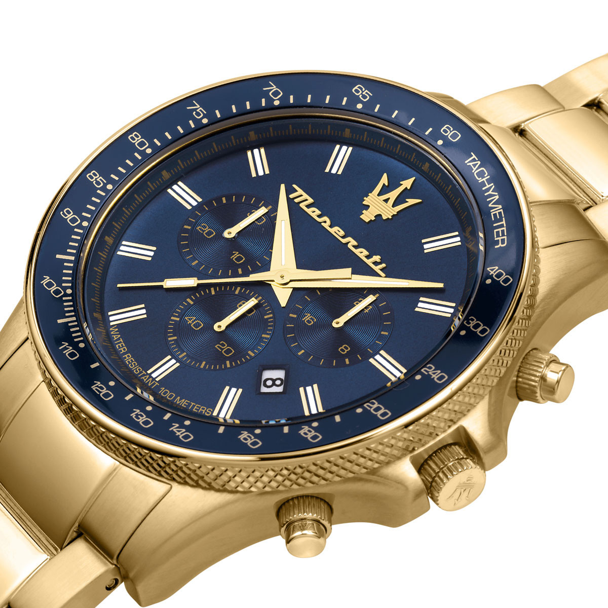 Montre MASERATI homme bracelet acier inoxydable doré jaune