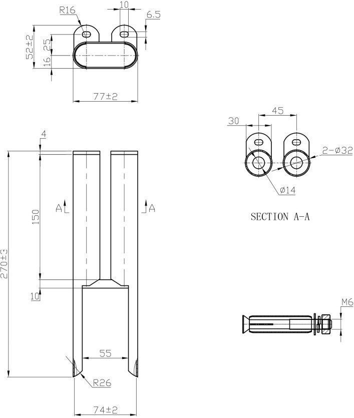 Eastbrook Imperia voetsteuntjes voor 2 koloms radiator zwart mat