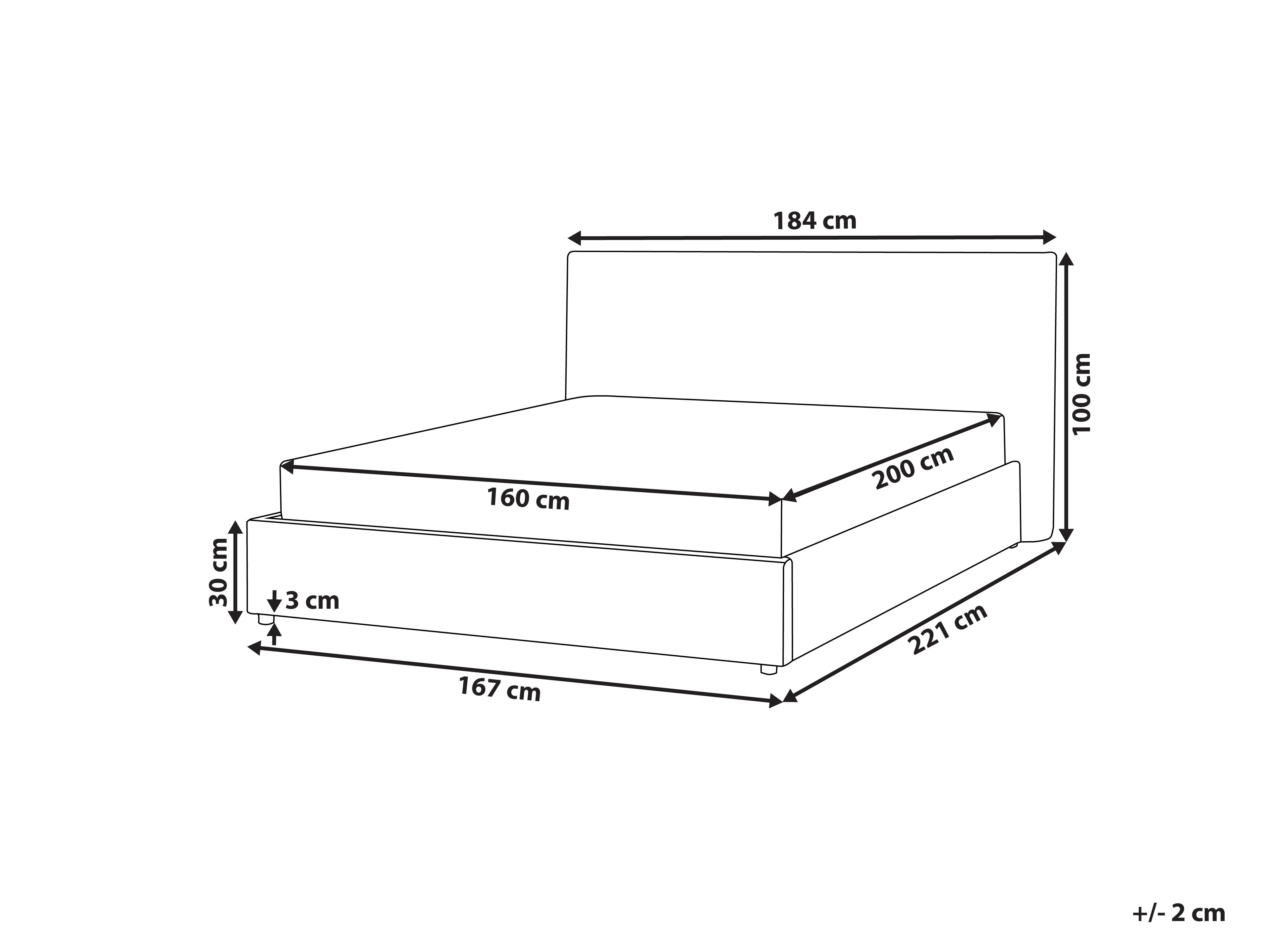 Waterbed Fluweel LAVAUR 160 x 200 cm Taupe