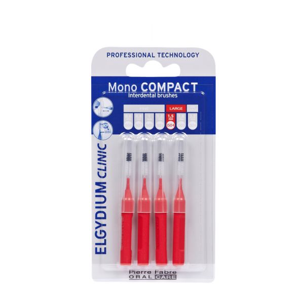 Elgydium Escovilhão Compact Mono Vermelho 4 Unidades