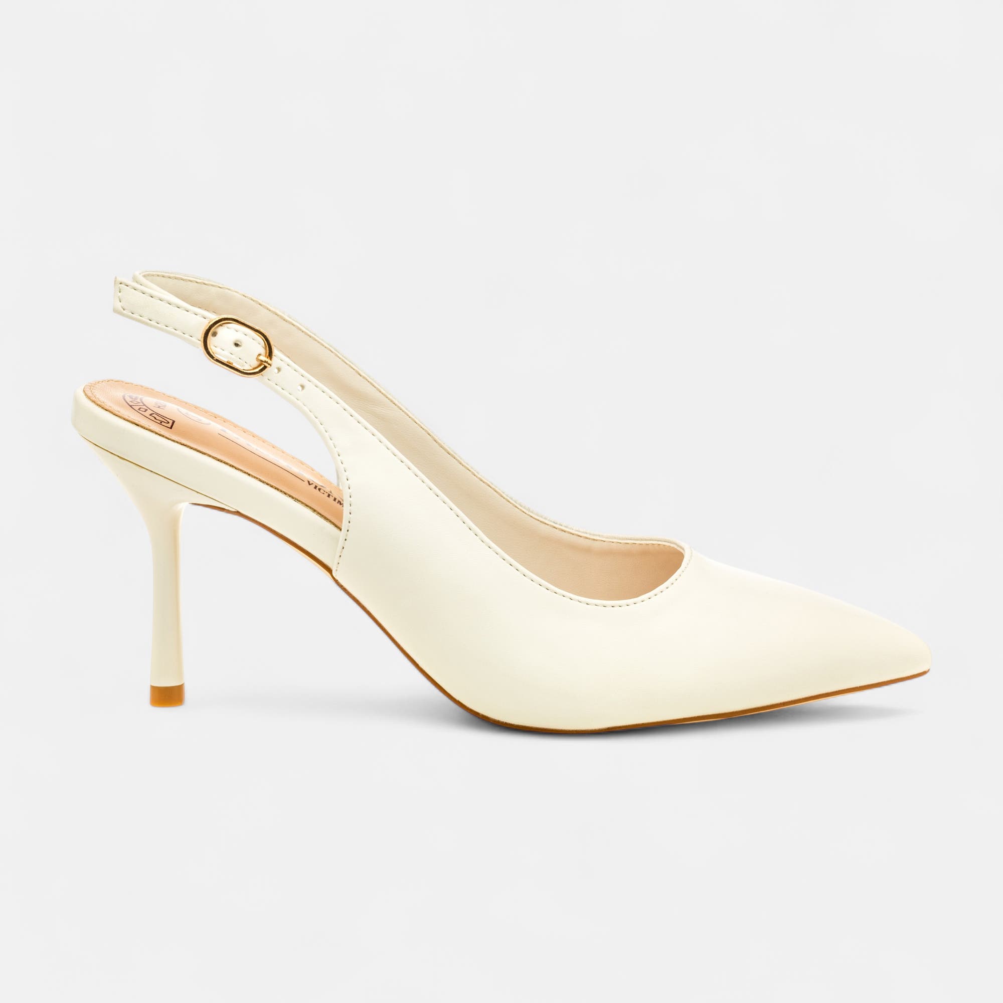 Escarpins avec bride arrière à talon Femme blanc