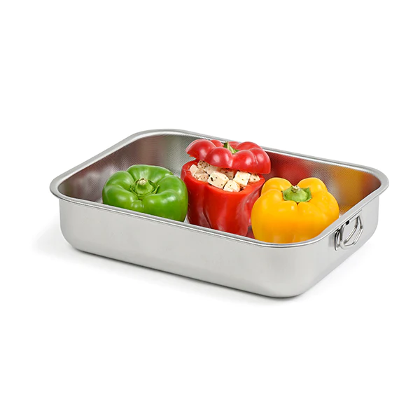 Plat à four rectangulaire en inox 40 x 28 cm Steel Pan